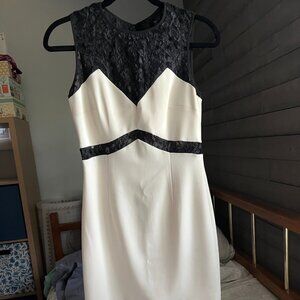 Jay Godfrey Women’s White Black Color-block Sheath Dress Size 2 Cocktail Party